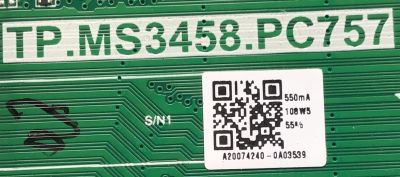 MAIN FUENTE (COMBO) PARA TV SCEPTRE / NUMERO DE PARTE DXCK202005-046 / TP.MS3458.PC757 / 1.05.01.0010128-000 / A20074240 / DISPLAY CC500PV7D VER.02 / MODELO W50 PSTV58GA - Imagen 2